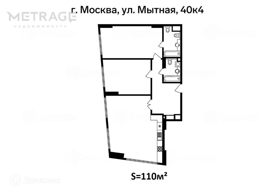 Продаётся 3-комнатная квартира, 110 м²