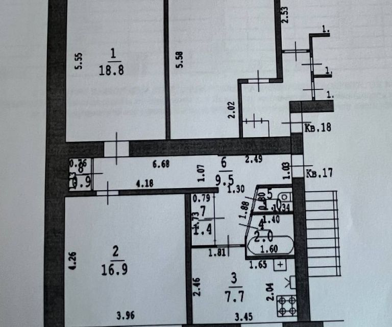 Продаётся 2-комнатная квартира, 59.5 м²