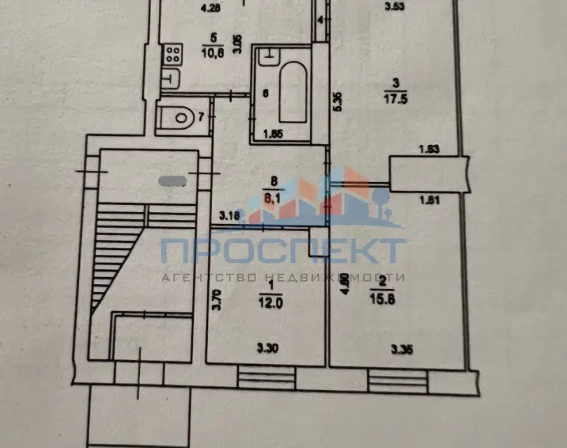 Продаётся 3-комнатная квартира, 70.3 м²