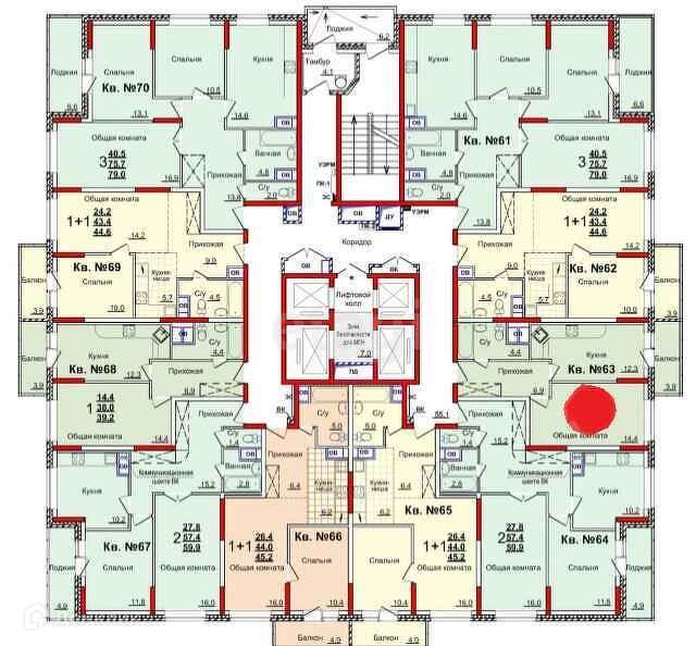 Продаётся 1-комнатная квартира, 38 м²