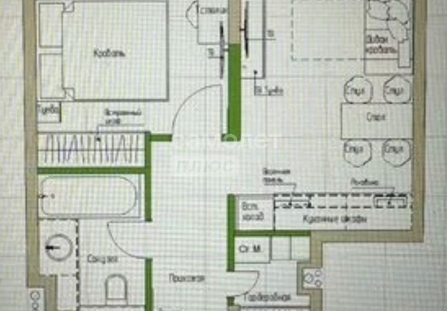 Продаётся 1-комнатная квартира, 38.9 м²