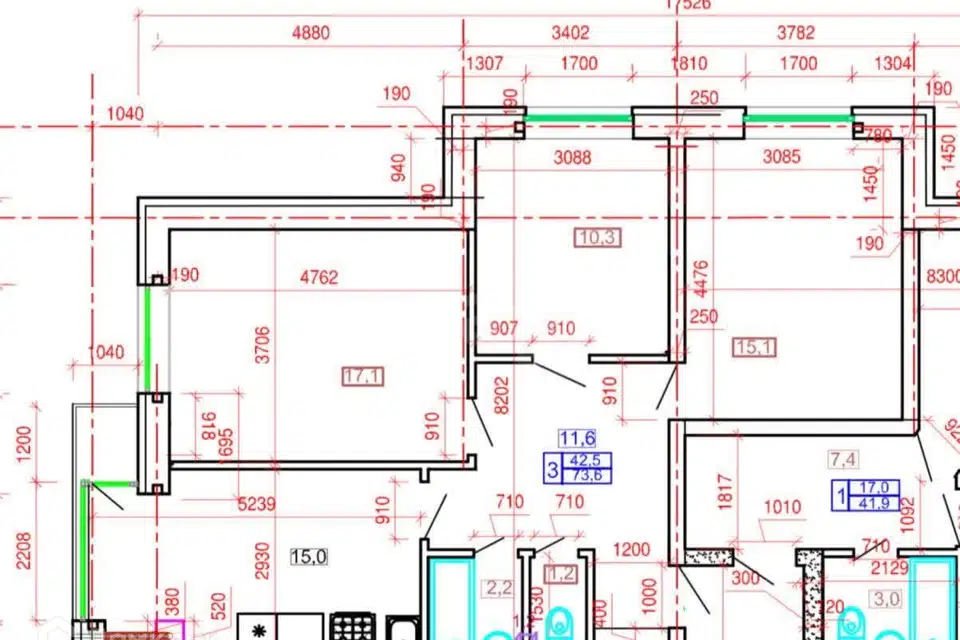 Продаётся 3-комнатная квартира, 75 м²