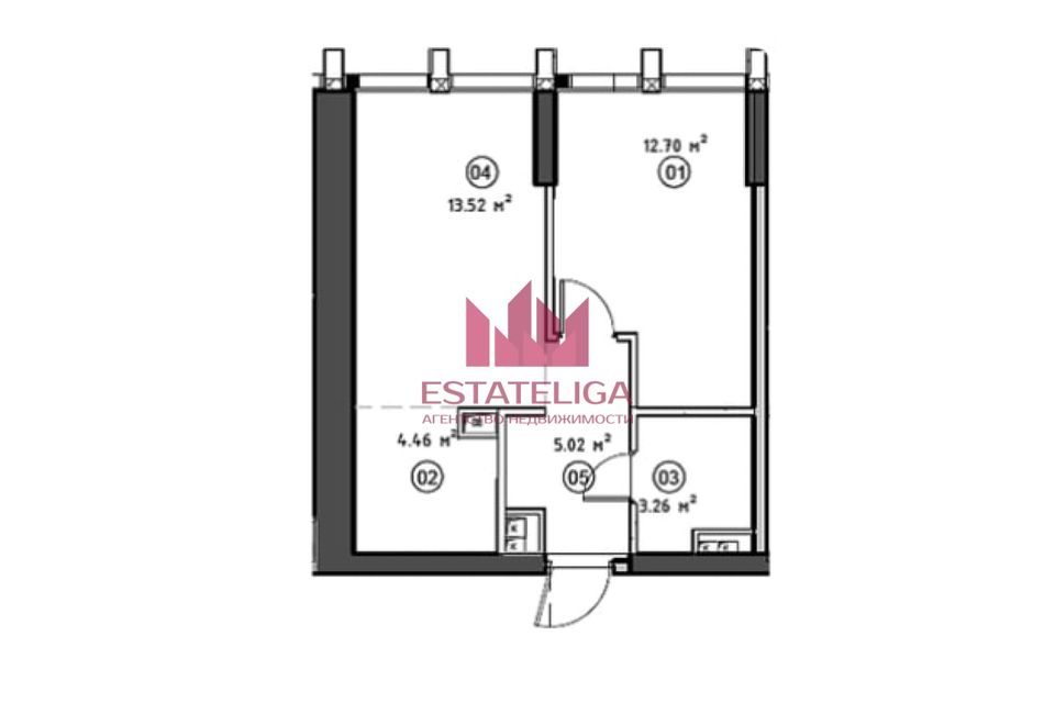 Продаётся 1-комнатная квартира, 40 м²