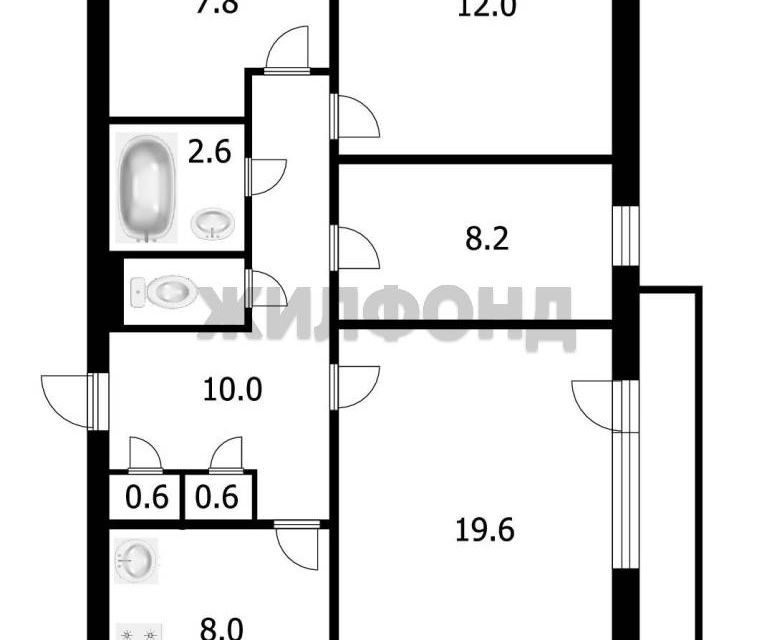 Продаётся 4-комнатная квартира, 70.4 м²