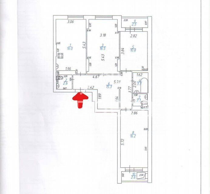 Продаётся 3-комнатная квартира, 82.8 м²