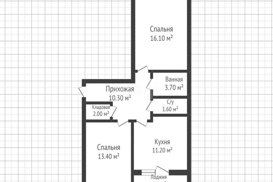 Продаётся 2-комнатная квартира, 58.3 м²