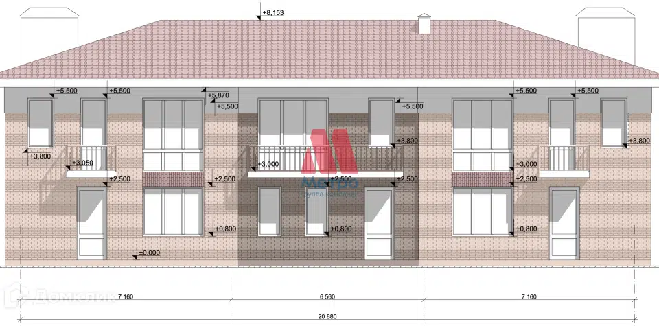 Продаётся таунхаус, 2-эт., 107 м²