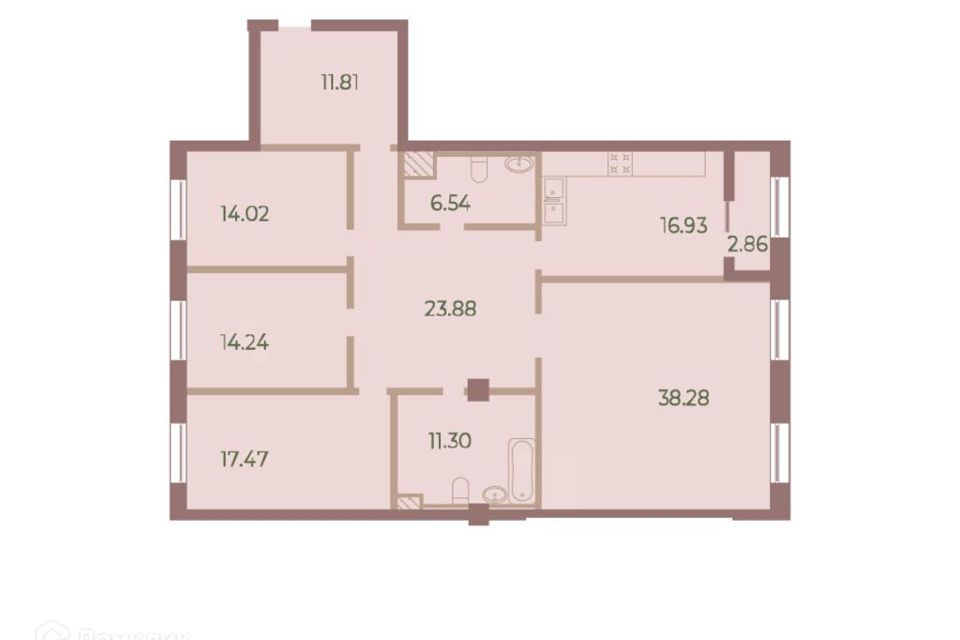 Продаётся 4-комнатная квартира, 156.3 м²