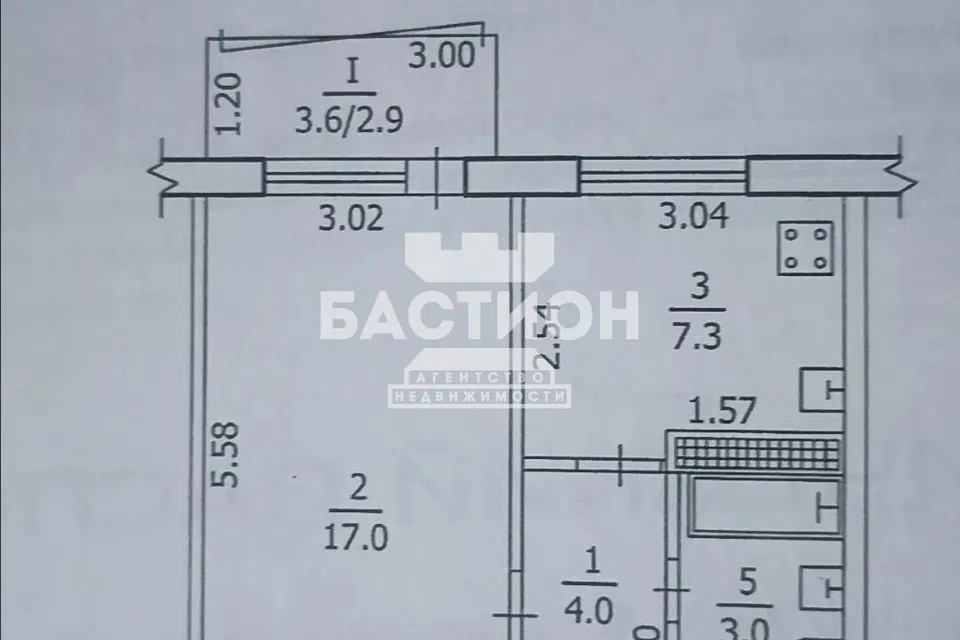 Продаётся 1-комнатная квартира, 35 м²