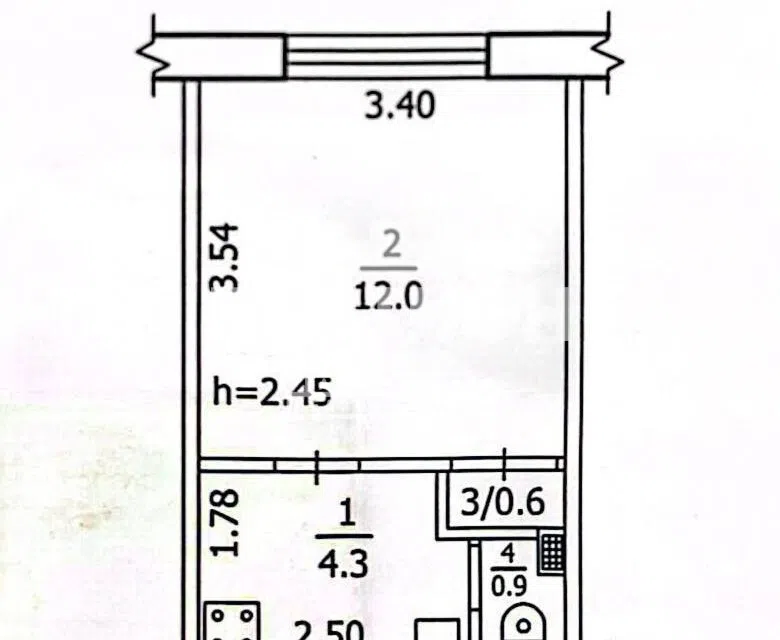 Продаётся 1-комнатная квартира, 18.7 м²