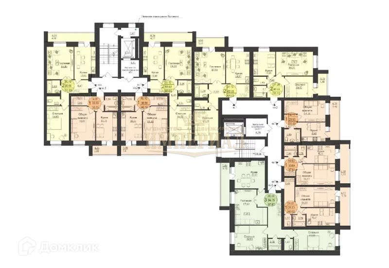 Продаётся 2-комнатная квартира, 60.41 м²
