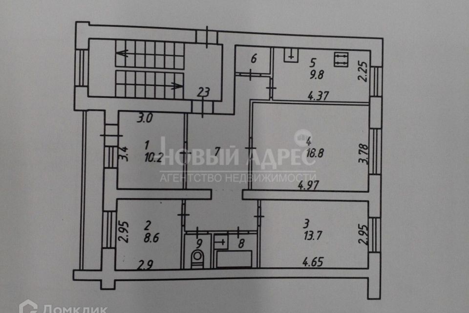Продаётся 4-комнатная квартира, 80 м²