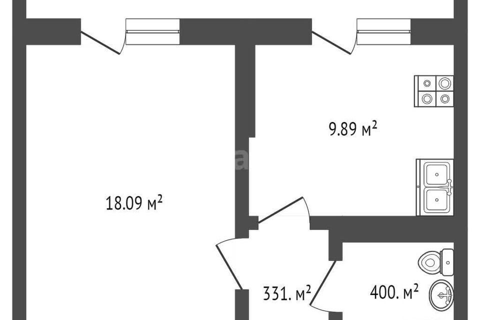 Продаётся 1-комнатная квартира, 35.3 м²