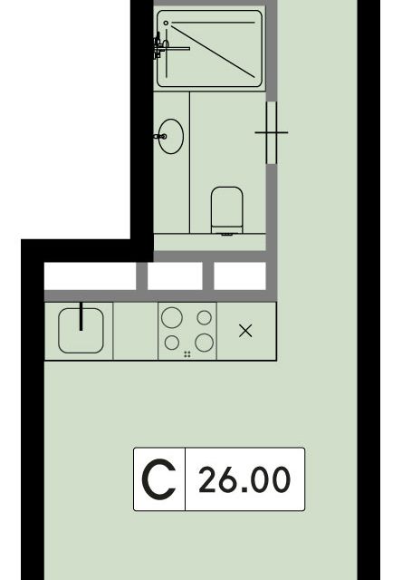 Продаётся студия, 26 м²