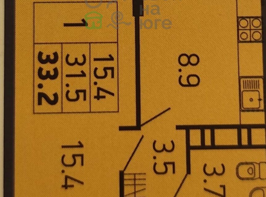 Продаётся 1-комнатная квартира, 33.2 м²