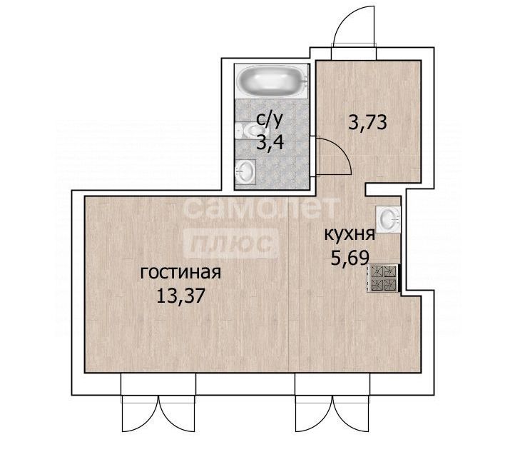 Продаётся студия, 25.9 м²