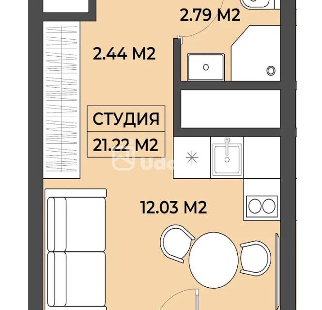 Продаётся студия, 21.22 м²