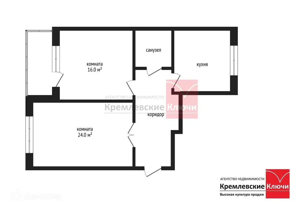 Продаётся 2-комнатная квартира, 74 м²