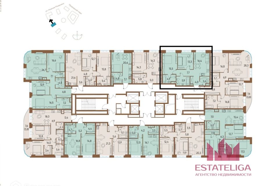 Продаётся 2-комнатная квартира, 71.1 м²