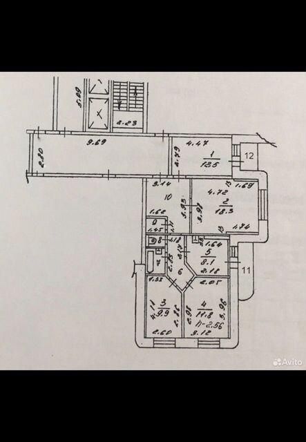 Продаётся 4-комнатная квартира, 82 м²