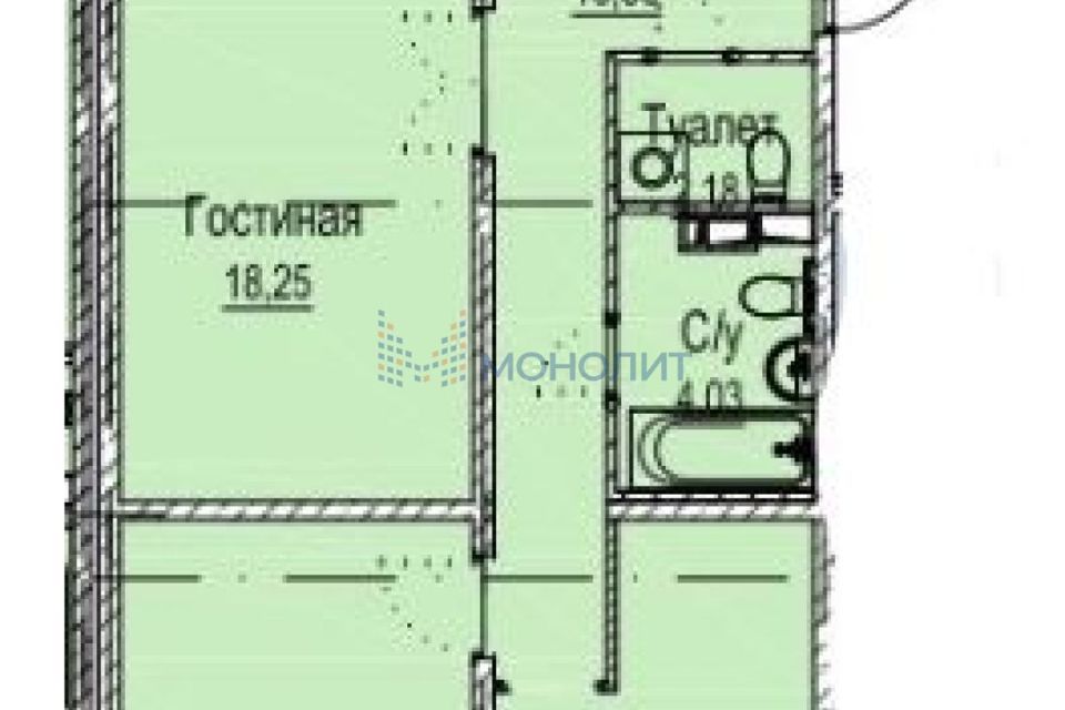 Продаётся 3-комнатная квартира, 75.09 м²