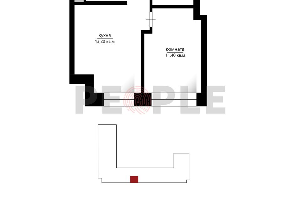 Продаётся 2-комнатная квартира, 37 м²