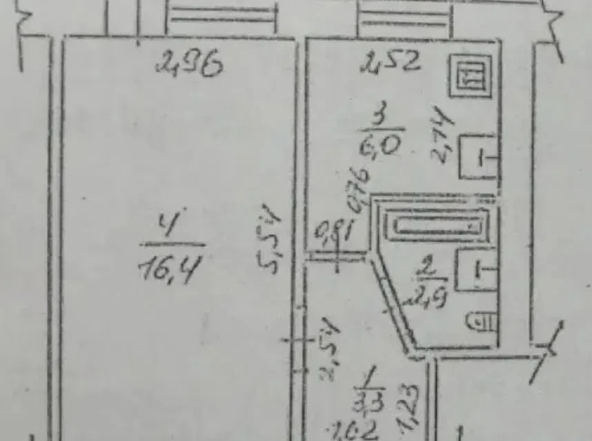 Продаётся 1-комнатная квартира, 29.83 м²