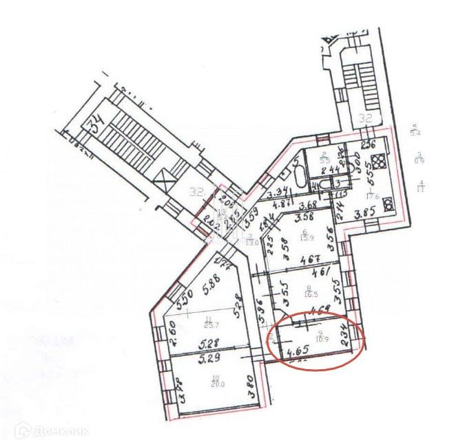 Продаётся комната в 5-комн. квартире, 10.9 м²