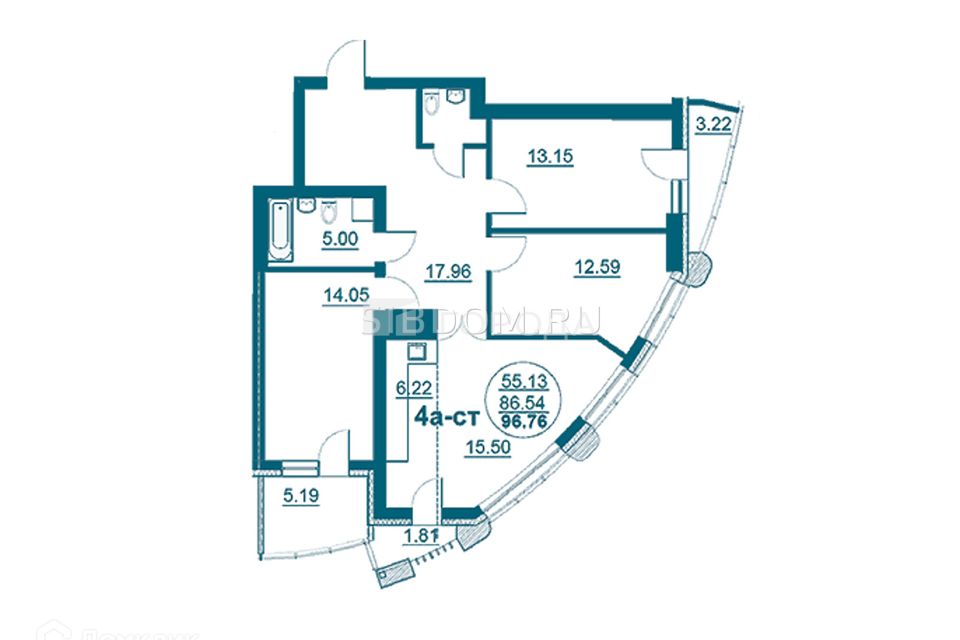 Продаётся 3-комнатная квартира, 92.5 м²