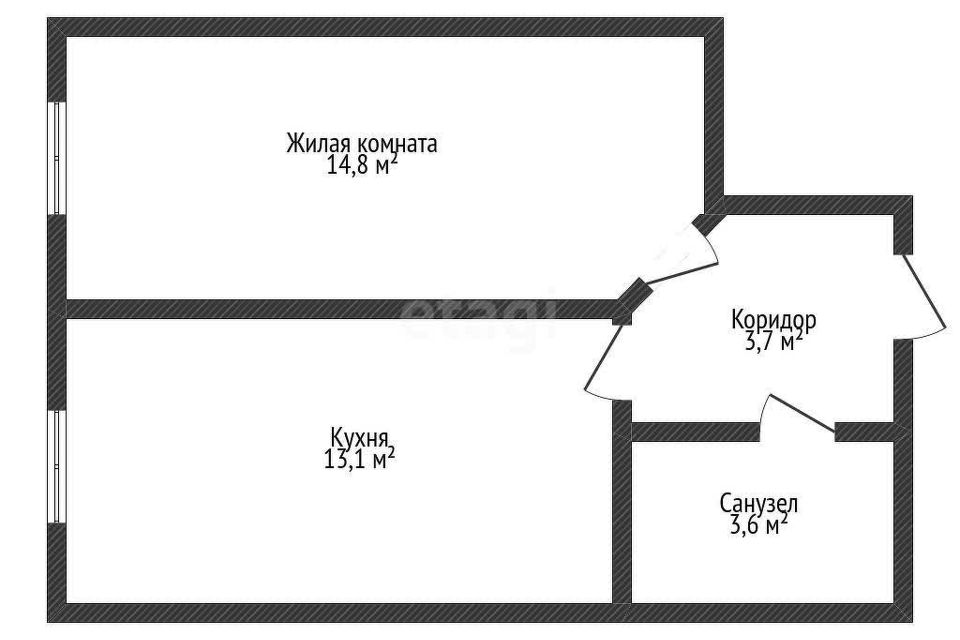 Продаётся 1-комнатная квартира, 35.2 м²