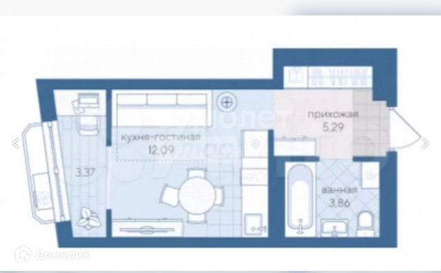 Продаётся студия, 24.6 м²