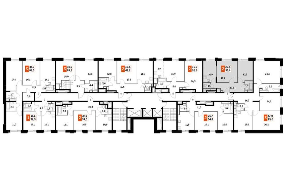 Продаётся 2-комнатная квартира, 53.5 м²