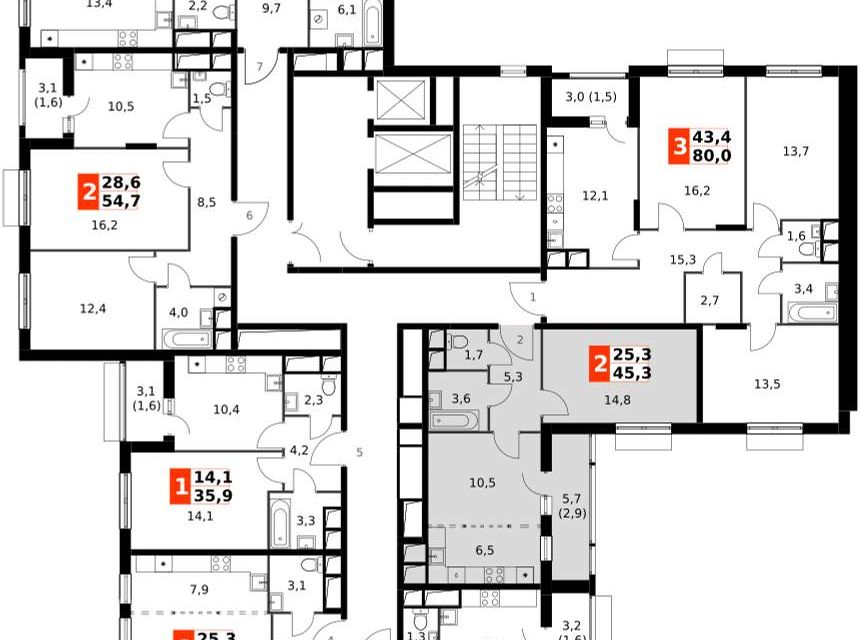 Продаётся 2-комнатная квартира, 45.2 м²