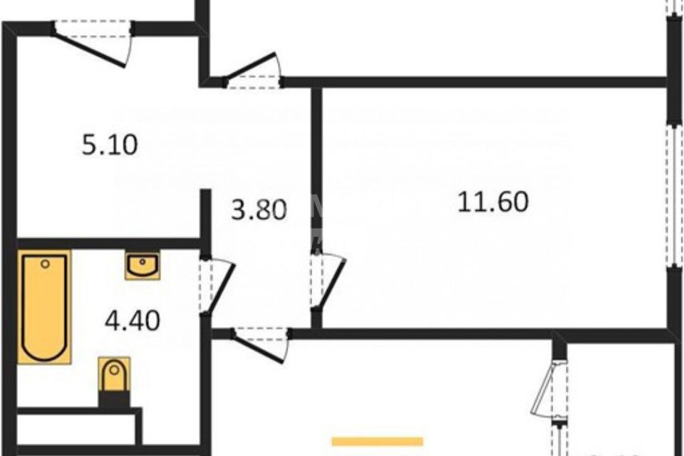 Продаётся 2-комнатная квартира, 58.7 м²
