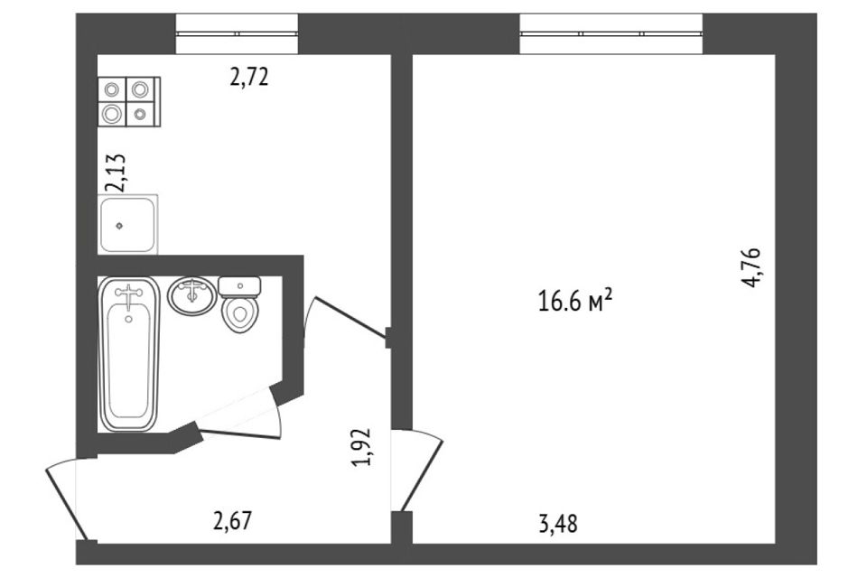 Продаётся 1-комнатная квартира, 30 м²