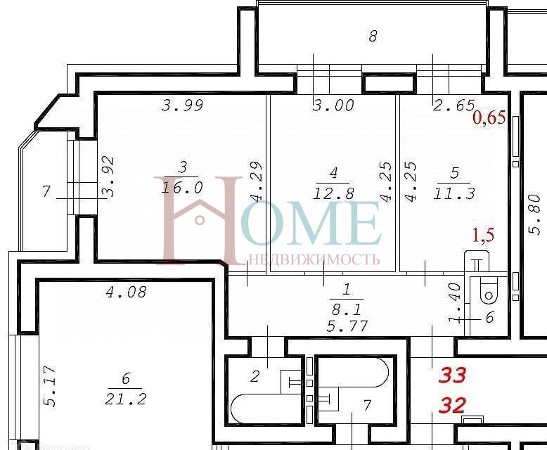 Сдаётся 2-комнатная квартира, 53 м²