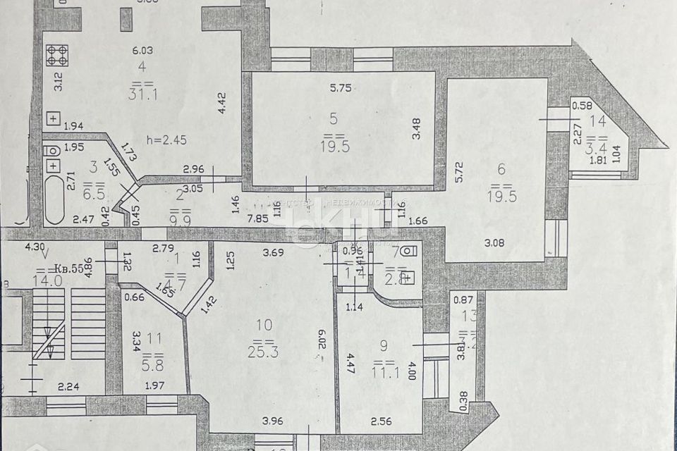 Продаётся 4-комнатная квартира, 142.5 м²