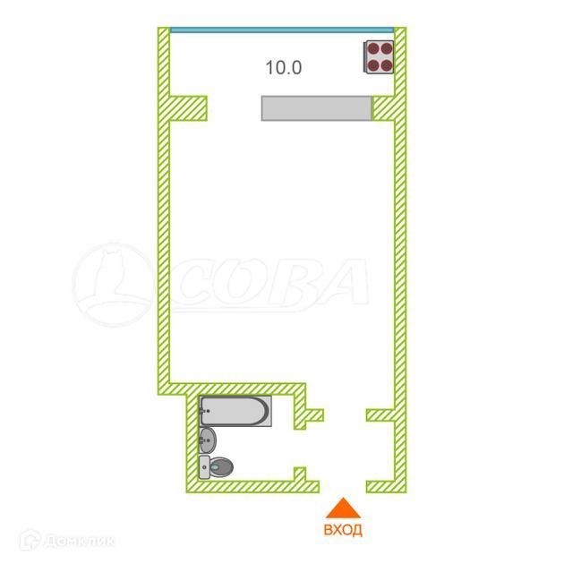Продаётся 1-комнатная квартира, 16.2 м²