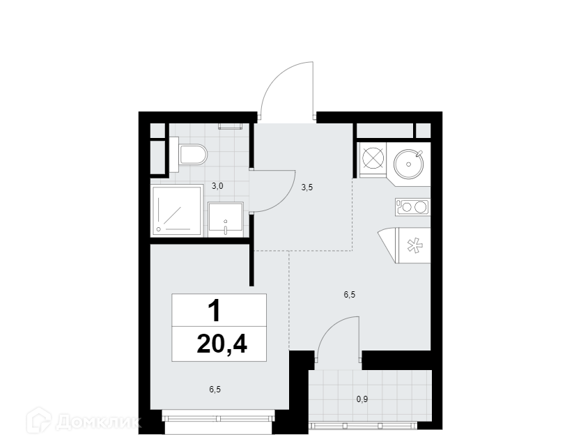 Продаётся студия, 20.4 м²