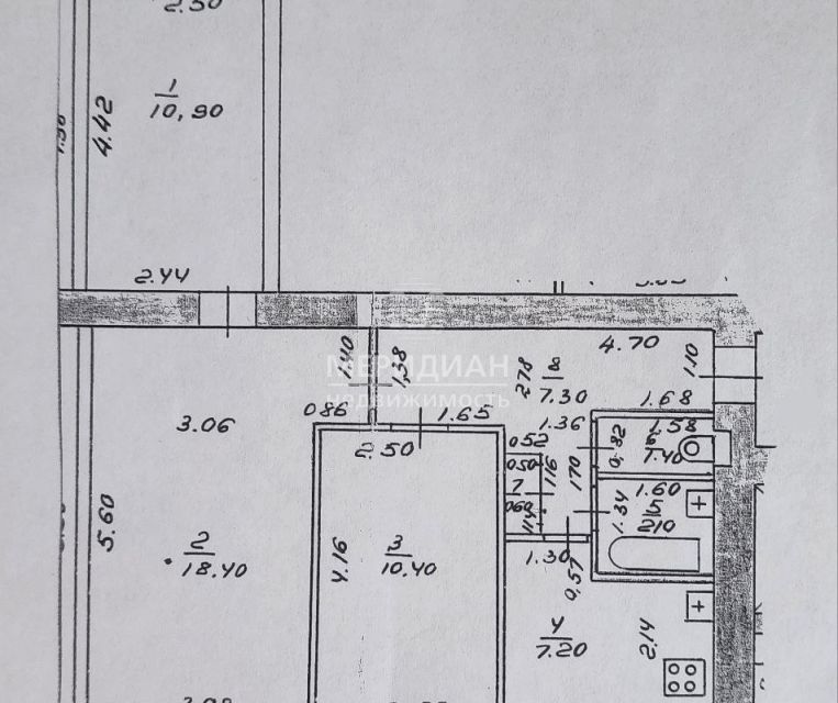 Продаётся 3-комнатная квартира, 58.3 м²