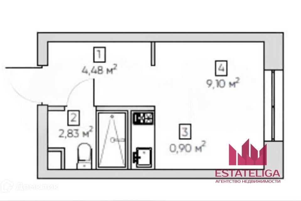 Продаётся студия, 17.5 м²