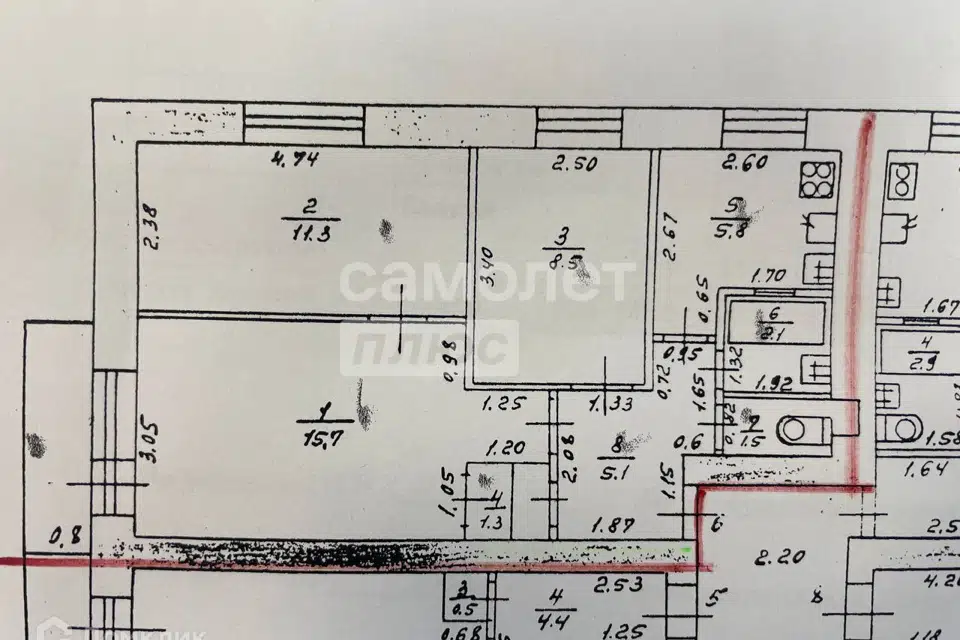 Продаётся 3-комнатная квартира, 52.1 м²