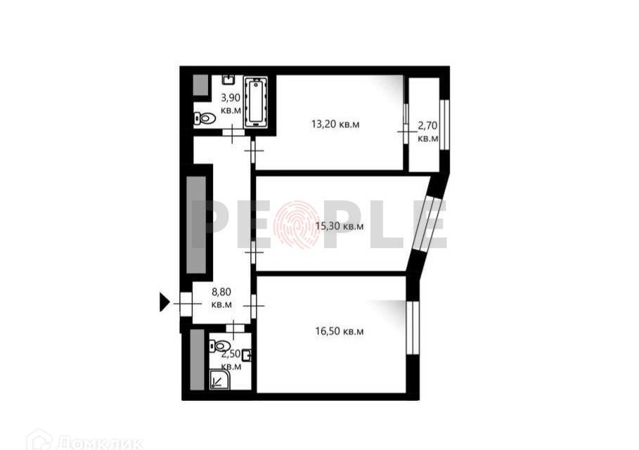 Продаётся 3-комнатная квартира, 65.2 м²