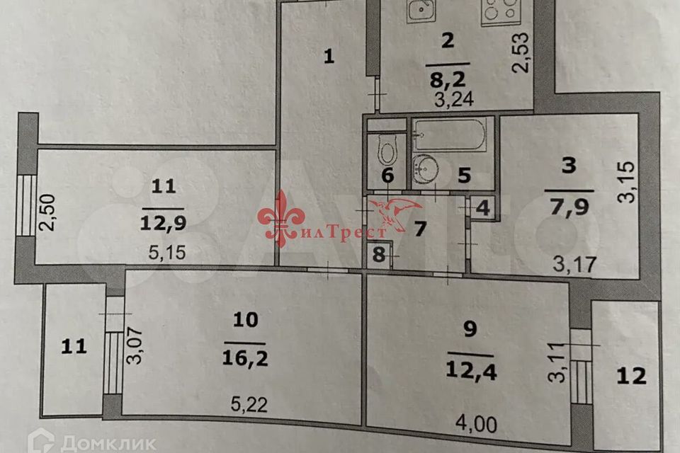 Продаётся 4-комнатная квартира, 77.9 м²