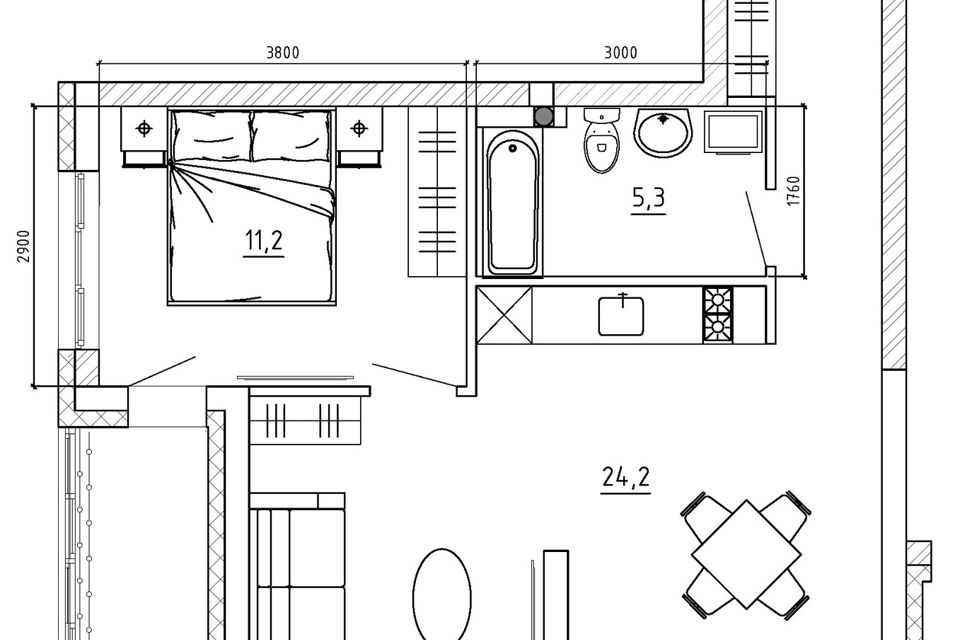 Продаётся 2-комнатная квартира, 50.6 м²