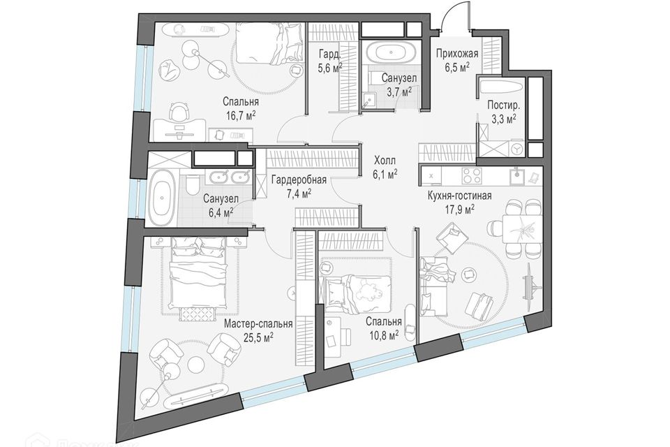 Продаётся 3-комнатная квартира, 110.3 м²
