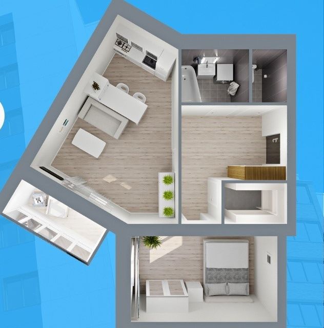 Продаётся 2-комнатная квартира, 56.5 м²