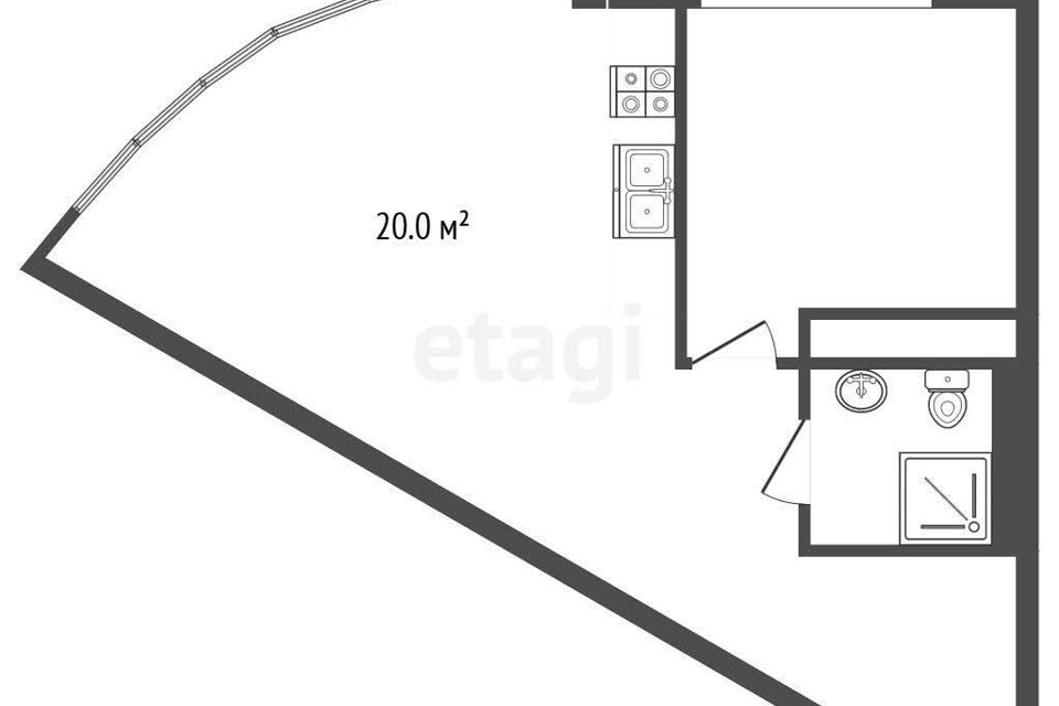 Продаётся 2-комнатная квартира, 63.3 м²