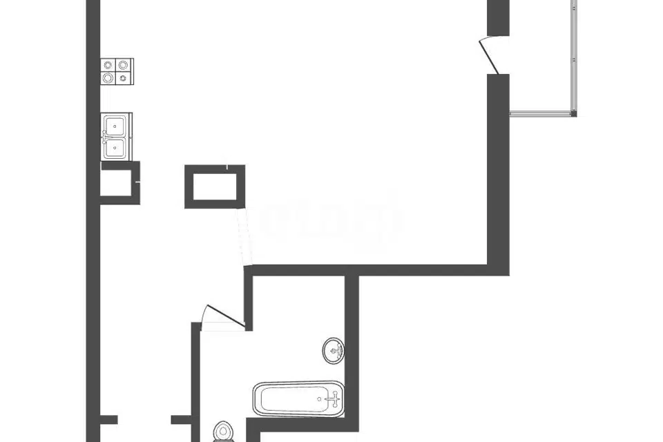 Продаётся 1-комнатная квартира, 54.7 м²