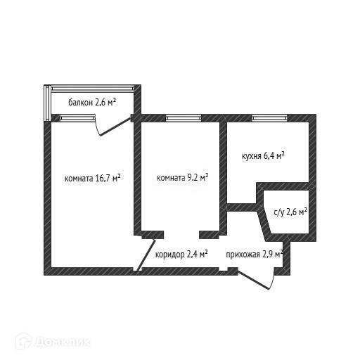 Продаётся 2-комнатная квартира, 41.5 м²